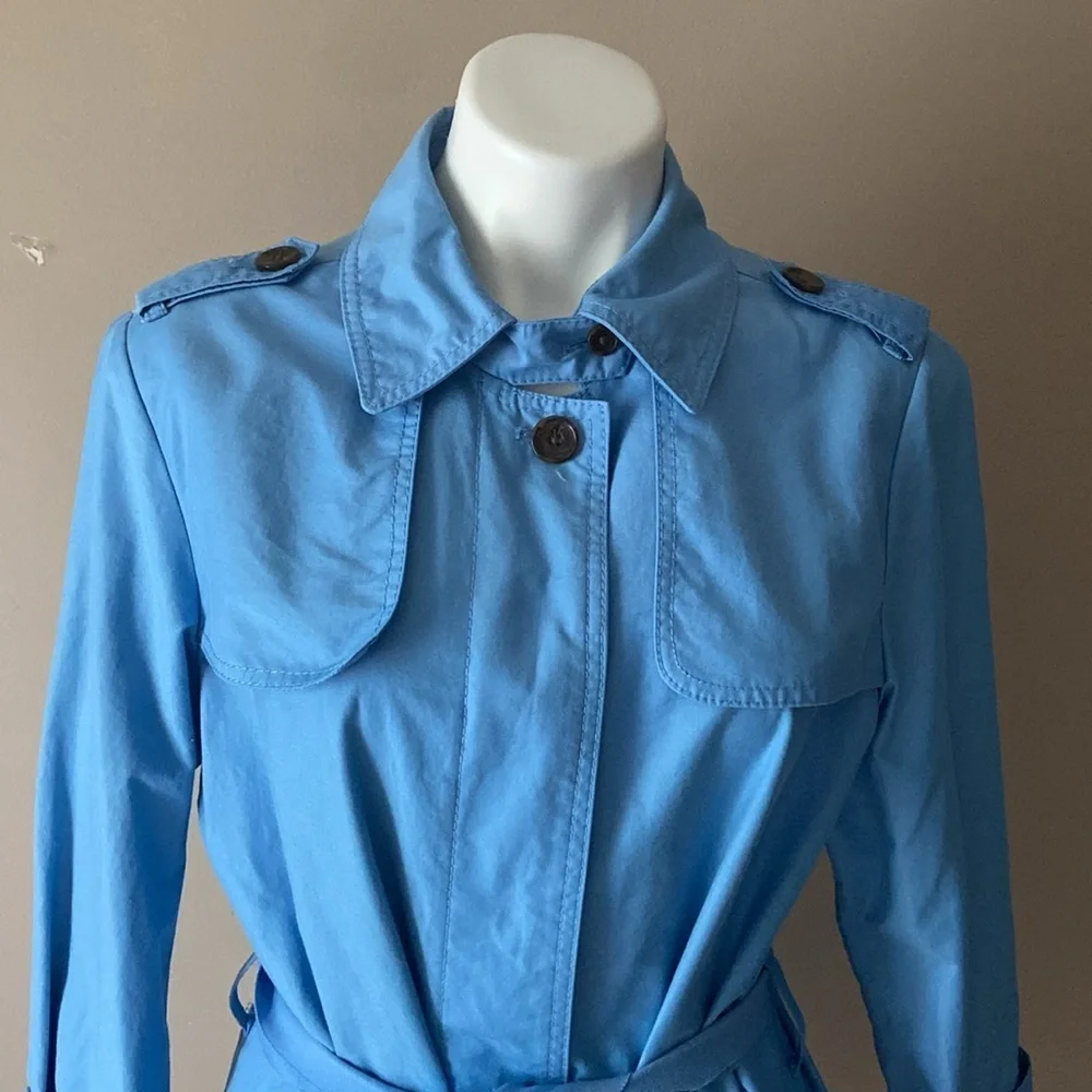Gap Women’s Pastel Baby Blue Trench Coat Preppy Prep Casual